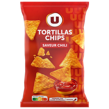 U Tortilla chips goût chili  paquet de 150g