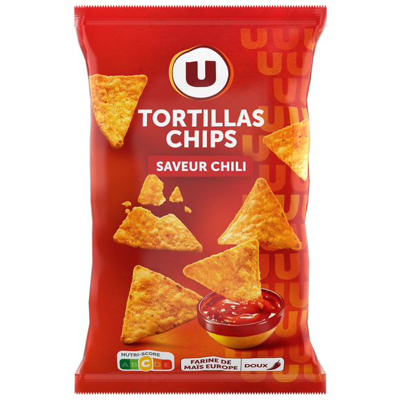 U Tortilla chips goût chili  paquet de 150g