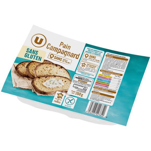U SANS GLUTEN Pain campagnard sans gluten  260g