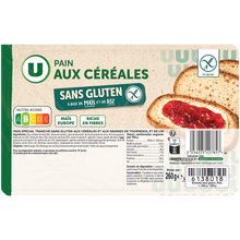 U SANS GLUTEN Pain tranché sans gluten aux céréales et aux graines de tournesol et de lin U SANS GLUTEN 260g