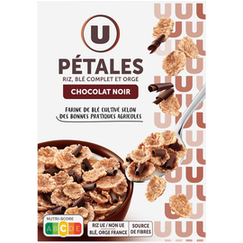 U Céréales Pétales de riz et de blé orge chocolat noir  550g