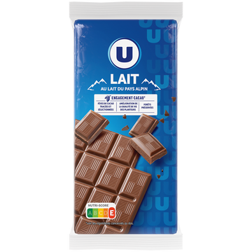 U Chocolat au lait alpin  3 Tablettes de 100g, 300g