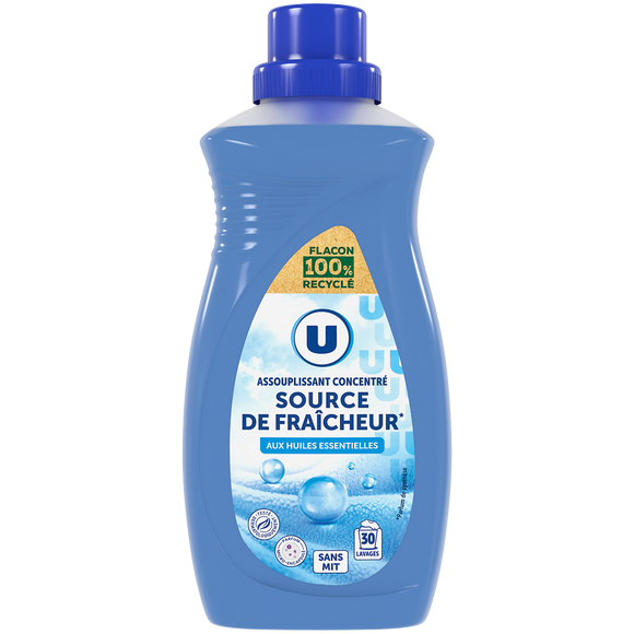U Adoucissant concentré parfum source de fraîcheur flacon de 750ml