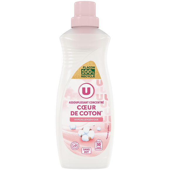 U Adoucissant concentré coeur de coton flacon de 750ml