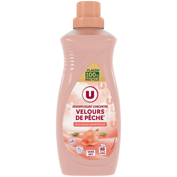 U Adoucissant concentré velours de pêche 60 lavages soit 1.5l