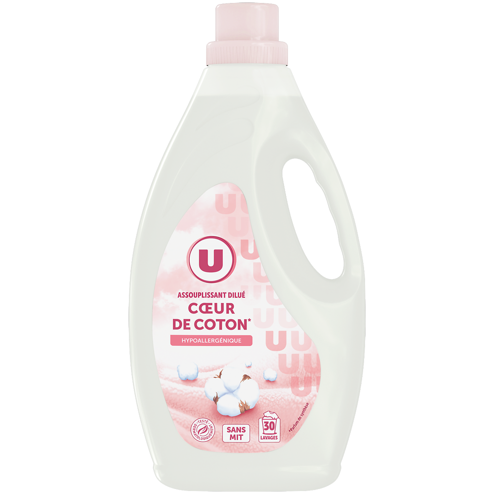 U Adoucissant coeur de coton  flacon de 2l
