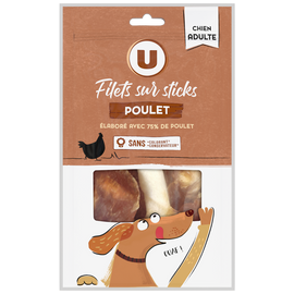 U Friandises Filet de poulet pour chien sur stick, 80g