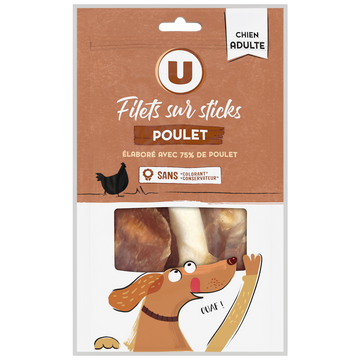 U Friandises Filet de poulet pour chien sur stick, 80g
