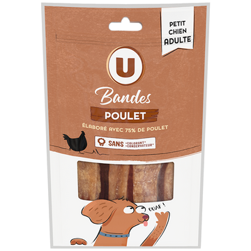 U Friandises Bandes de poulet pour mini chien 80g