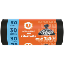 U Sacs poubelle 100% recyclé lien classique - 30L - x20