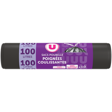 U Sacs poubelle 100% recyclé liens coulissants - 100L - x10