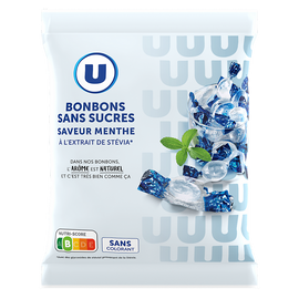 U Bonbons menthe sans sucres aux extraits de stévia  120g