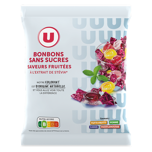 U Bonbons fruits stévia sans sucre  120g