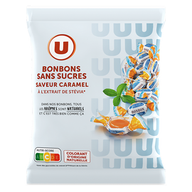U Bonbons sans sucre saveur caramel stevia  120g