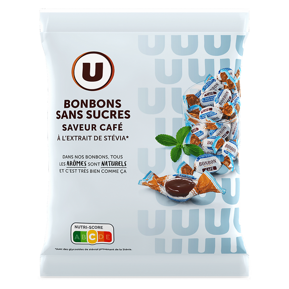 U Bonbons saveur café sans sucre stevia  120g