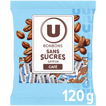 U Bonbons saveur café sans sucre stevia 120g