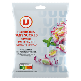 U Bonbons Tutti frutti sans sucres à l'extrait de stévia 120g