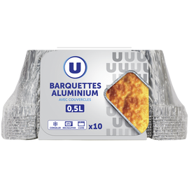 U Barquettes profondes en aluminium empilables  0,5l, x10