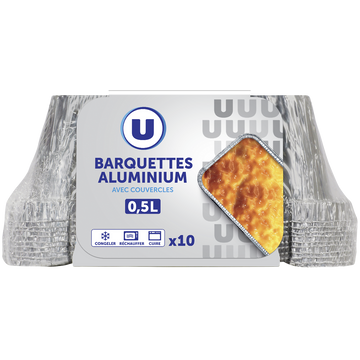U Barquettes profondes en aluminium empilables  0,5l, x10