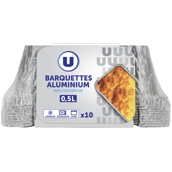 U Barquettes profondes en aluminium empilables  0,5l, x10