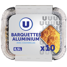 U Barquettes profondes en aluminium empilables 0,5l, x10
