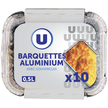 U Barquettes profondes en aluminium empilables 0,5l, x10