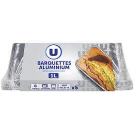 U Barquettes profondes en aluminium empilables  x5, 1l