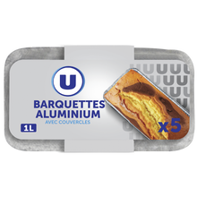 U Barquettes profondes en aluminium empilables x5, 1l