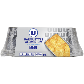 U Barquettes profondes en aluminium empilables  1,5l, x5
