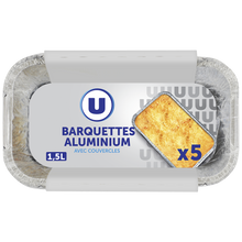 U Barquettes profondes en aluminium empilables 1,5l, x5