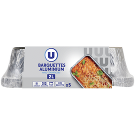 U Barquettes profondes en aluminium empilables  x5, 2l