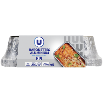 U Barquettes profondes en aluminium empilables  x5, 2l