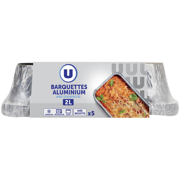 U Barquettes profondes en aluminium empilables  x5, 2l