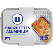U Barquettes profondes en aluminium empilables x5, 2l