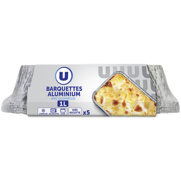 U Barquettes plates en aluminium empilables  x5, 1l