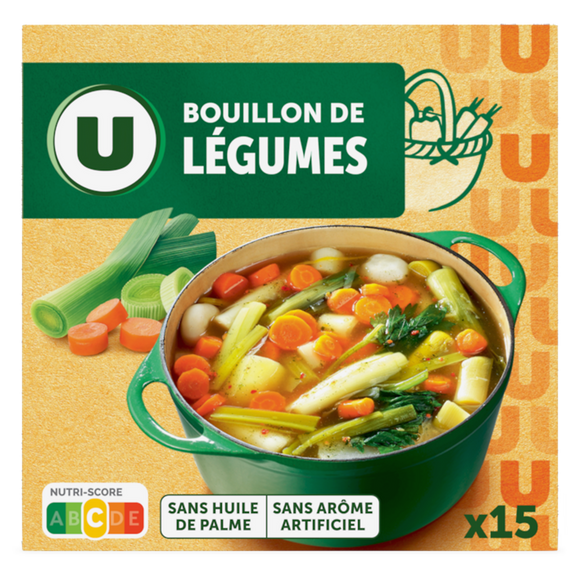 U Bouillon Cube de légumes x15 - 150g
