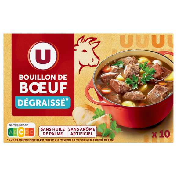 U Bouillon de boeuf dégraissé 10 cubes - 100g