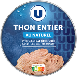 U Thon entier listao pêché à la ligne  boîte de 215g