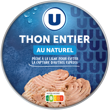 U Thon entier listao pêché à la ligne  boîte de 215g