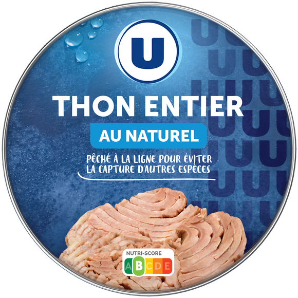 U Thon entier listao pêché à la ligne  boîte de 215g