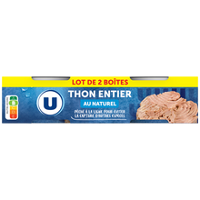 U Thon listao au naturel pêché ligne x2 - 280g