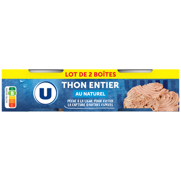 U Thon listao au naturel pêché ligne  x2  -  280g