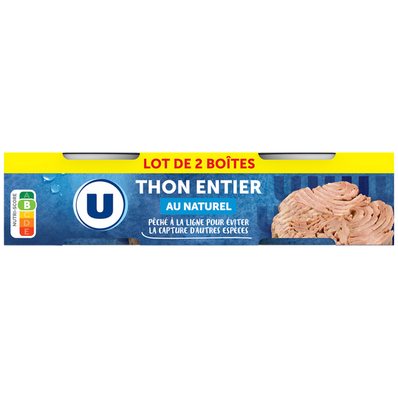 U Thon listao au naturel pêché ligne  x2  -  280g