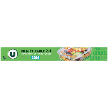 U Film étirable 2 en 1 fraîcheur et micro-ondes 20m