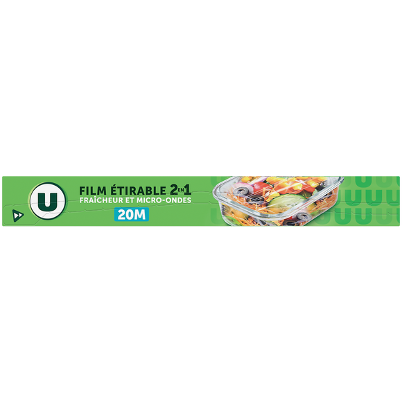 U Film étirable 2 en 1 fraîcheur et micro-ondes 20m