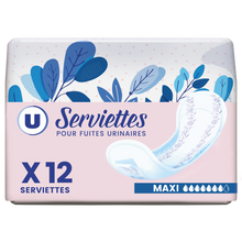 U Serviettes incontinence maxi x12