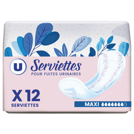 U Serviettes incontinence maxi  x12