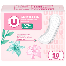 U Serviettes incontinence extra x10