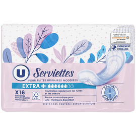 U Serviettes incontinence extra+