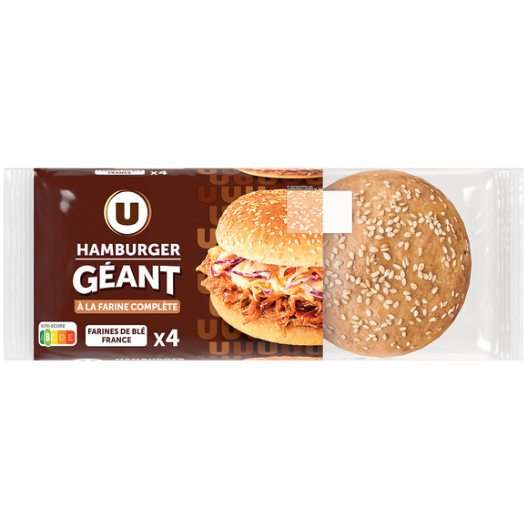 U Pain pour Hamburger géant complet - x4 330g